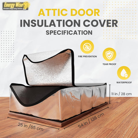 Premium Attic Door Insulation Cover For Pull Down Stairs Extra Thick Double Bubble Insulation 25 By 54 By 11 Inches Air Tight