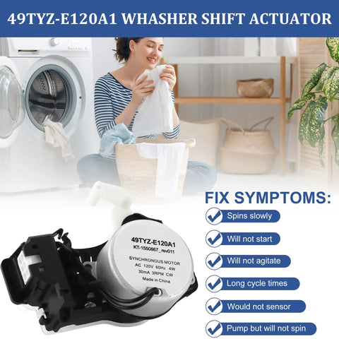 Upgraded High Torque Washer Shift Actuator Compatible With W11481722 And W10913953 Washing Machine Cycle Selector Motor Replaces 49Tyz E120A1 with features
