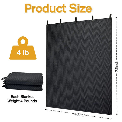 72 By 40 Studio Sound Dampening Blanket With Heavy Duty Grommets For Noise Reduction Light Blocking And Soundproofing