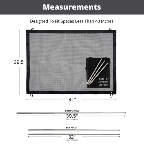 Retractable Mesh Dog Gate For The House No Drilling Portable Folding Baby Gate Install Anywhere With 3 Poles And 8 Hooks.