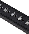 Six Outlet Surge Protector Power Strip With Two USB Ports Two Foot Cord 500 Joule Protection Black Finish 2 Pack close-up view
