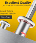 M6 X 20mm Flat Head Hex Socket Cap Screws And Barrel Nuts Kit, 304 Stainless Steel Furniture Connectors close-up showing strong torque fastening.