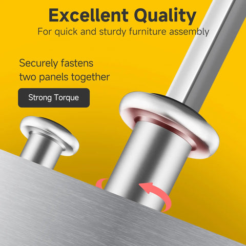 M6 X 20mm Flat Head Hex Socket Cap Screws And Barrel Nuts Kit, 304 Stainless Steel Furniture Connectors close-up showing strong torque fastening.
