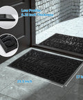 Welcome Mat Outdoor Waterproof Non Slip Entryway Rug For Front Door And Patio Low Profile Indoor Outdoor Mat Black 29.5x17