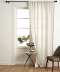 Light Filtering 100 Percent European Flax Linen Curtain 52 By 96 Inches Handwoven Rod Pocket Panel For Living Room And Bedroom