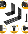 Two Pack Heavy Duty Barricade Brackets For Security Door Reinforcement Drop Open Bar Holder Steel U Bracket In 4.0mm Thick Steel