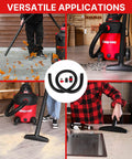 Beefy 8 Ft Universal Vacuum Hose 2.5 Inch Heavy Duty Replacement Hose For Rigid DeWalt Husky Craftsman Bauer Masterforce Vacuums shown in use.