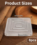 Non Slip Cutting Board Feet Set 8 Pack 1.6 Inch Self Adhesive Silicone Pads size illustration on wooden surface