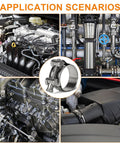 stainless steel T-bolt hose clamp used in automotive and industrial applications for secure, leak-free connections.