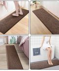 Ultra Plush Anti Fatigue Kitchen Mat Cushioned Comfort Rug With Waterproof Non Slip Surface for Standing Long Shifts 17.3x60 Brown