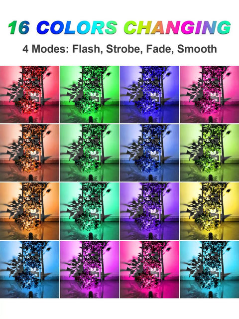 Indoor LED Spotlight 3W Accent Light for Plants and Artwork, Warm White 3000K Uplighting Lamp color modes