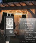 Outdoor Fairy Net Lights 270 LED Chandelier for Gazebo pergola shown with 8 lighting modes and control plug