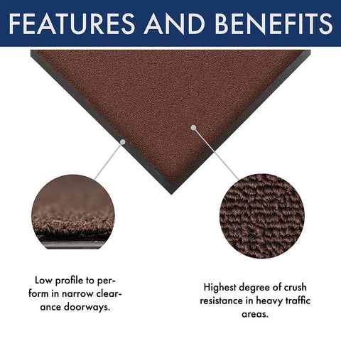 Ovation Entrance Mat For Home Or Office 3 By 6 Ft Black with low profile Decalon tufted pile and benefits details