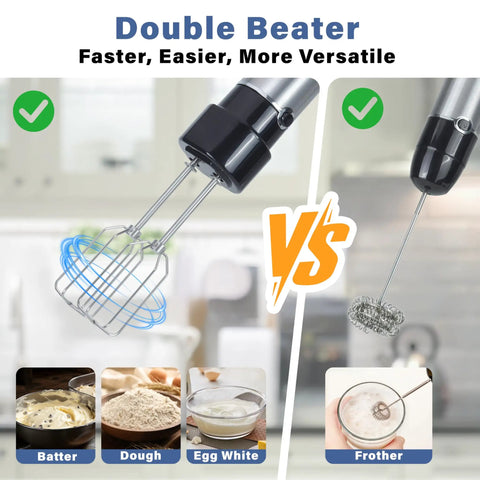 Your Everyday Kitchen Sidekick Six In One Immersion Hand Blender Beaters and Milk Frother for Smoothies