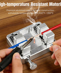 Aluminum Soldering Clamp With Ceramic Jaw Adjustable Welding Fixture For Circuit Boards PCBs Wires And Jewelry Soldering in use