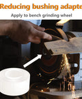 Reducing Bushing Adapters For Bench Grinding Wheels 8 Piece Kit 2 Sets Four Size Options To Fit One Half Inch, Five Eighth Inch, Three Quarter Inch, And One Inch Inner Diameters Ideal For Upgrading Your Bench Grinder And Dialing In A Precise Pro Grade Fit. plastic reducing bushing adapter for bench grinding wheel on grinder
