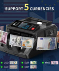 Mixed Denomination Money Counter Machine With Value Counting And Three Displays, Cash Counter For Small Biz