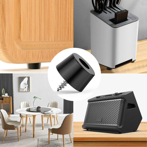 Eight Pack Non Slip Rubber Feet Bumpers Kit with screws and washers used on furniture and cutting boards for stability and protection.