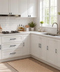 Modern kitchen with 10 pack matte black 2 inch T bar cabinet knobs stainless steel single hole kitchen cabinet handles