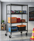 4 Tier Metal Shelving Unit for Garage Storage Ultra Heavy Duty Carbon Steel Rack With Adjustable Heights Sturdy 2100 Lbs