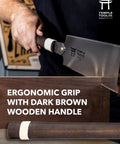 Pro Grade Japanese Pull Saw With Dual Rip And Crosscut Blades That Deliver Hella Sharp Cuts Through Dovetails Tenon Joints And Rough Lumber Without Any Fuss Or Snags Along The Way, featuring dark brown wooden handle.