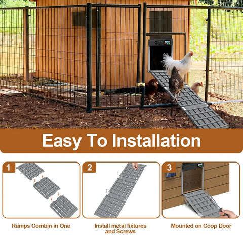 Adjustable Chicken Coop Ramp With Waterproof Non Slip Design And Easy To Clean Ladder For Poultry With Limited Mobility