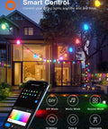 96 Foot Outdoor String Lights With Remote And App Control Dope Dimmable RGB LED Bulbs Waterproof Shatterproof Patio Lights