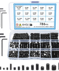 Stainless Steel Allen Head Cup Point Set Screws Kit For Doors And Lighting 786 Piece Metric M2.5 M3 M4 M5 M6 M8 Assortment