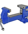 Beefy Industrial Grade Reversible Vise With Five Point Five Inch Jaws Heavy Duty Ductile Iron Castings 360 Degree Swivel Base