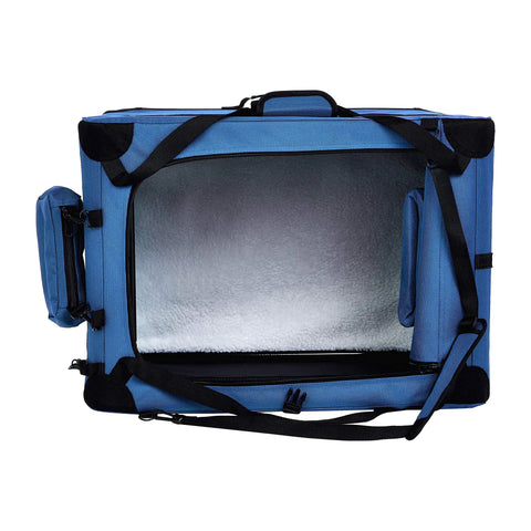 Tail Waggin Road Trip Ready Soft Sided Dog Crate And Foldable Pet Carrier For Small Dogs Under 25 Pounds Portable Kennel With Heavy Duty Zippers Mesh Straps Blue