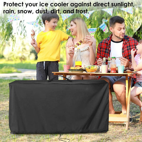 80 Quart Rolling Cooler Cart Cover Outdoor Patio Protector Fits 32x18x32 And 36x21x32 Heavy Duty Polyester Weatherproof Shield on grass