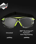Solus 1000 Series Safety Glasses with Scotchgard No-Fog Coating, clear lenses, green and black frame, TPE gasket, front view