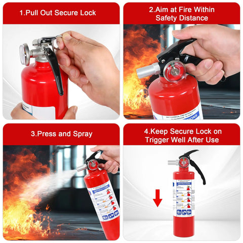 Solid Gear 2 Pack ABC Dry Chemical Fire Extinguisher 2.5 Lb Handles Any Flames From Kitchen Grease To Electrical Shorts Straight Up Keep Ya Covered With Fast Acting Defense Right In Your Garage Or Car
