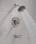 Brushed Nickel Tub And Shower Faucet Trim Kit With Shower Head And Handle Stainless BT14496-SS Finish Valve Trim Included