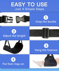 Four-step setup guide for Two Pack Airplane Travel Footrest Hammock For Relaxing Your Feet On Long Flights Comfy Plane Footrest Hanger