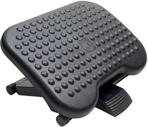 Adjustable Ergonomic Desk Footrest With Massage 3 Height Positions And 30 Degree Tilt Under Desk Foot Stool For Home Office And Gaming Improve Posture And Leg Comfort