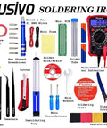 All In One Soldering Kit With 60W Adjustable Iron, 30 In One Tips, Digital Multimeter, Solder Wire, Flux Paste, Desoldering Pump