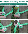 Three Quarter Inch Rigging Ring Sling Rope, 6 Ft Arborist Rope With Aluminum Ring, 14,600 Lbs MBS Friction Saver in use