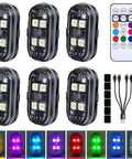 Upgraded 4 LED Wireless Strobe Lights With Remote Dope 8 Color Modes Type C Rechargeable Anti Collision Warning Lamp Set