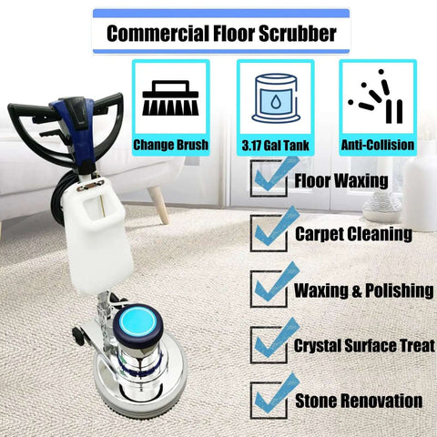 Beast Mode Commercial Floor Cleaning Machine With 18 Inch Head, Heavy Duty Industrial Scrubber and Polisher, shown on carpet
