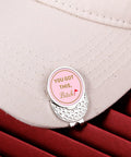 Cute Pink Golf Ball Marker Hat Clip For Women Gals Golf Accessory Fashionable Ball Marker Clip For Visors Hats Belts Pockets And More A Fun Gift For Valentine Easter Birthdays And Just Because on white cap