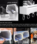 Heavy Duty Ceiling Mounted Curtain Track System For Drapes And Room Dividers Sliding Rail For Living Room White 4.5m Commercial Grade Aluminum Alloy Rust Resistant Smooth Operation And Easy Installation, white aluminum track with hooks