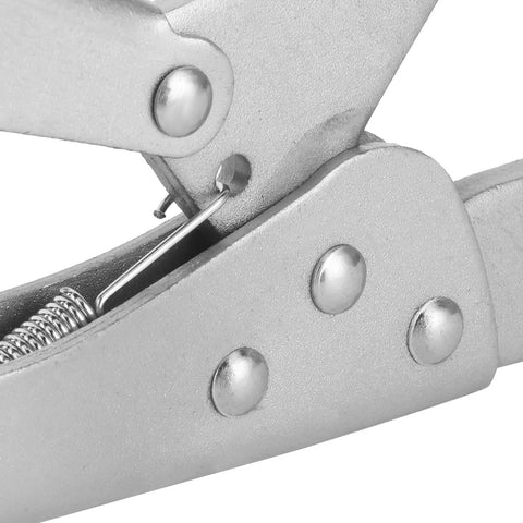 Heavy Duty Clutch Holding Tool With Square Tooth Hub Holder For Flywheel And Gear Restraint 5 Inch Adjustable Jaws 8mm Wrench Pin Pro Grade Medium Carbon Steel Build For Tough Shop Jobs, close-up of jaws and pin