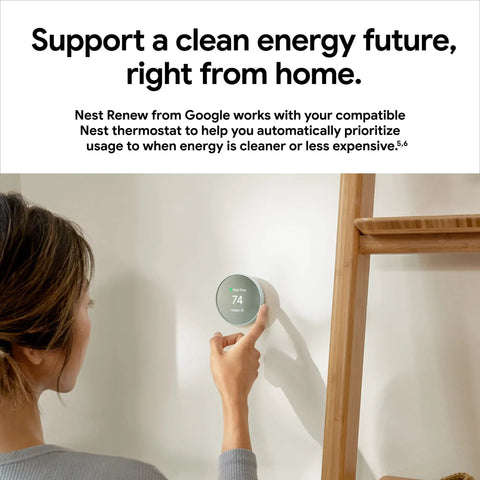 Person adjusting Nest Thermostat Smart WiFi Programmable Thermostat For Home Energy Savings ENERGY STAR Certified on wall.
