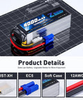 5S 4000mAh 18V 100C LiPo Battery Soft Pack With EC5 Connector For RC Helicopters Planes Cars Boats Trucks Racing Models Beefy Power And Long Run Time on grid