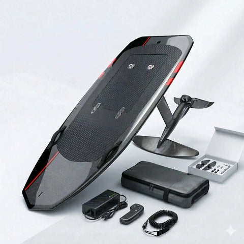 High Power Electric Hydrofoil Surfboard With Full Carbon Fiber Build And 8000W Motor E Foil Jetboard For 48V 50Ah Battery shown with kit
