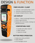 Optical Fiber Identifier OFI handheld with LED display; orange/black SYSTEK housing (front view).