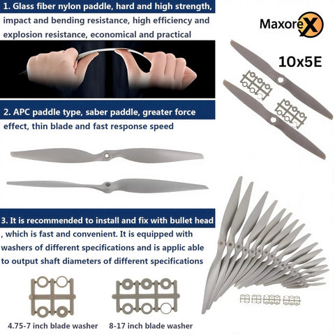 Glass fiber nylon paddle for All In One Ready To Build RC Airplane Kit With A2212 KV1000 Motor 30A ESC Four Servos Two Propellers