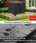 Square 30 Inch Propane Fire Pit Cover Tough As Nails Waterproof 600D Fits 28 To 30 Inch Gas Fire Pit Table All Weather Patio Protection