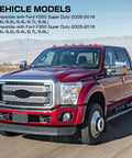 Red Ford F-250 Super Duty 2005-2016 truck, compatible with Beefed Up Front Axle Seal And Greaseable U Joint Kit For Ford F 250 F 350 Super Duty 2005 To 2014 With O Rings And Seals, Direct Replacement For OEM 2014835 2017426 54983 25 332X SPL55 3X Dana 60 Front Axle 4x4